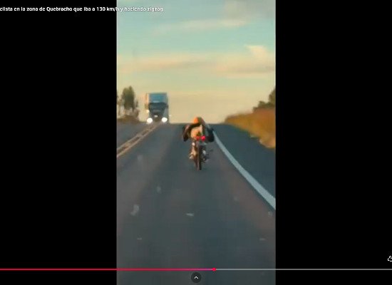 Captaron a un motociclista en la zona de Quebracho que iba a 130 km/h y haciendo zigzag